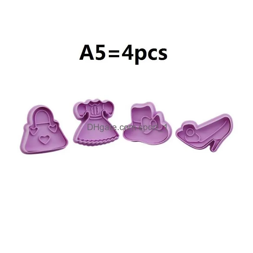 48 style 1setis4pcs 3d plastic pp christmas  cutter spring pressing mould cake decorating tools biscuits mold