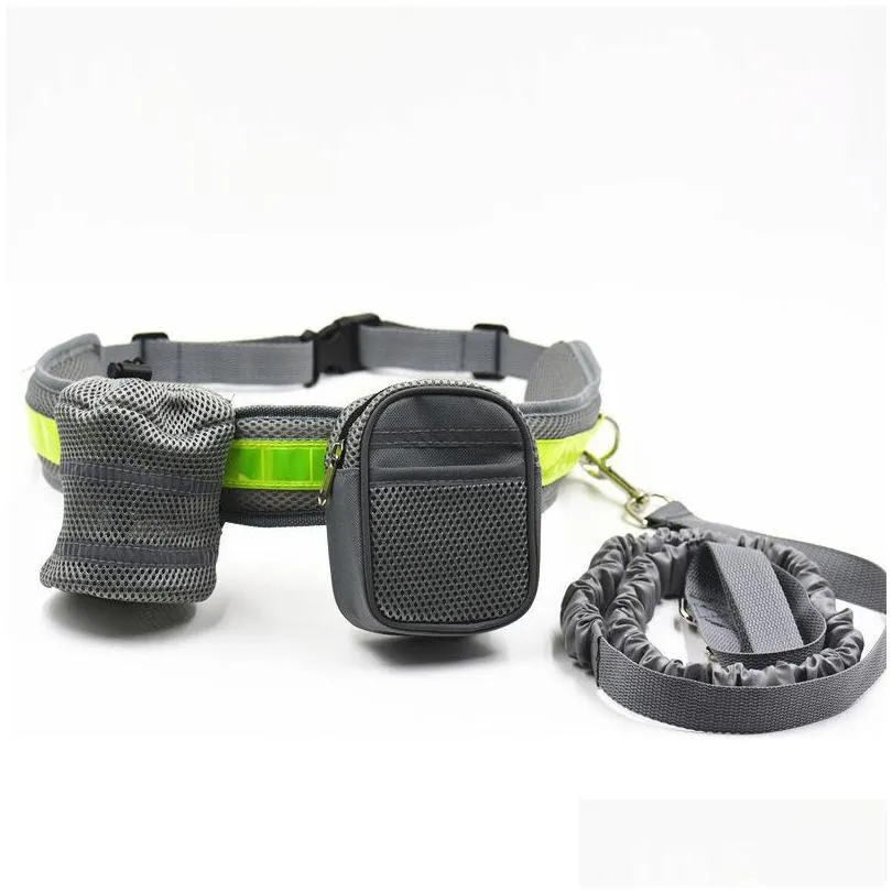 pet dog leash hands traction seat belt adjustable traction leash outdoor sports walking running traction rope t9i00977 205 g2