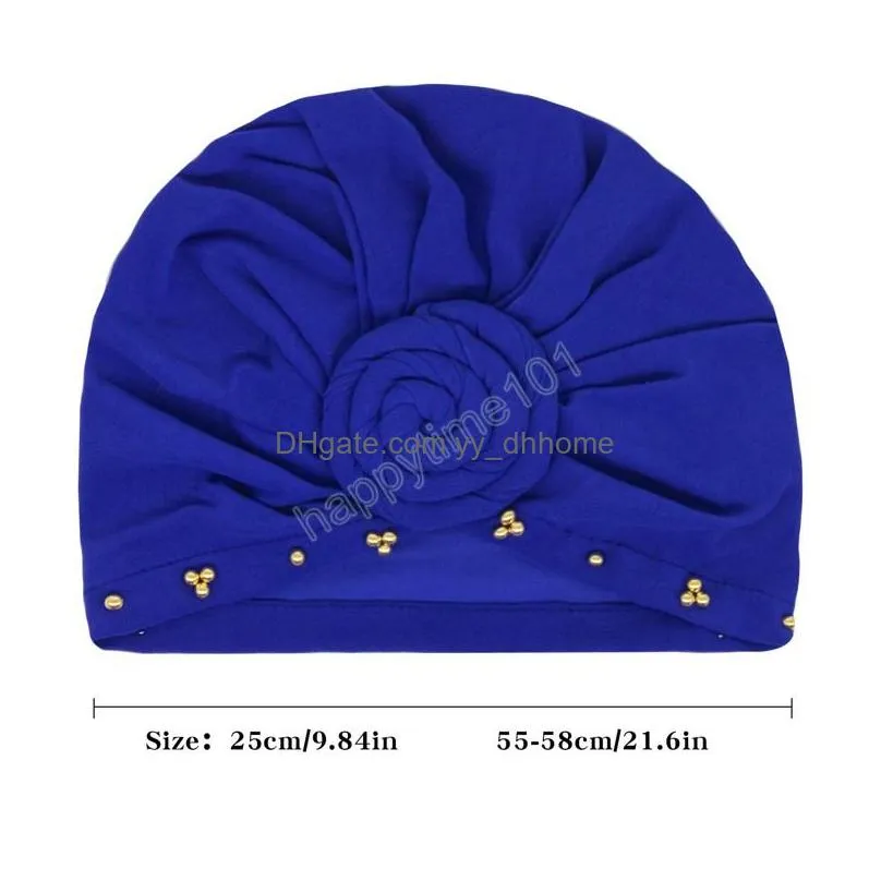 soft solid color beaded cap beanies muslim women elastic turban hat ramadan headwear eid fashion islamic femme headscarf bonnet