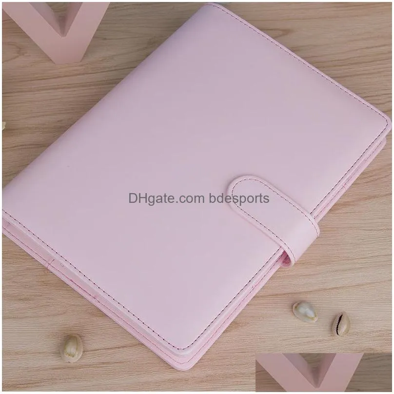 us stock a6 waterproof macarons binder hand ledger notebook shell looseleaf notepad diary stationery cover school office supplies 649