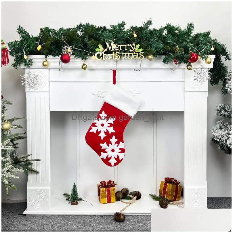 2023 christmas pendant christmasees socks gift bag elk embroidered snowflake christmass socks christmases gifts