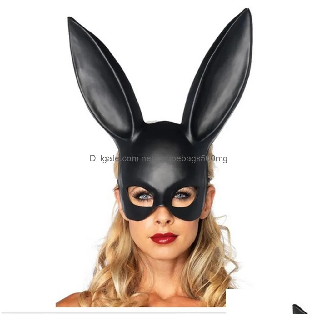 woman girl sexy rabbit ears mask cute rabbit long earss bondage masks halloween masquerade cosplay costume props