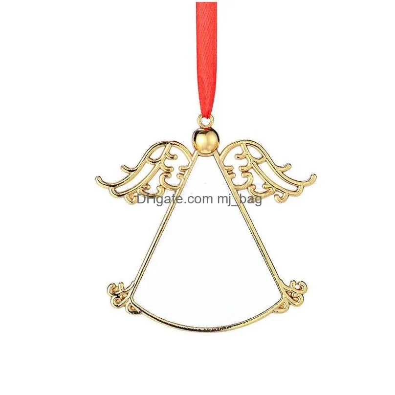 transfer sublimation christmas angel pendant christmas party ornaments decoration diyinventory wholesales