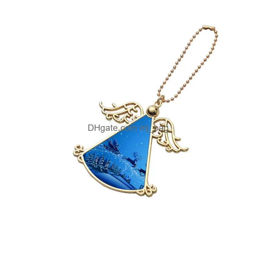 transfer sublimation christmas angel pendant christmas party ornaments decoration diyinventory wholesales