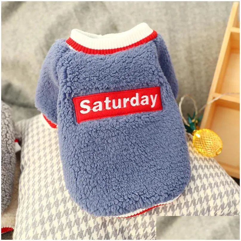 hairy pet dog clothes autumn and winter keep warm many size sweater letter pullover round collar 14pe uu