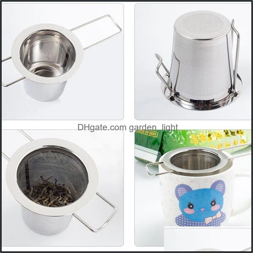 reusable stainless steel tea strainer infuser filter basket folding tea infuser basket tea strainer for teapot cca9198 541 s2