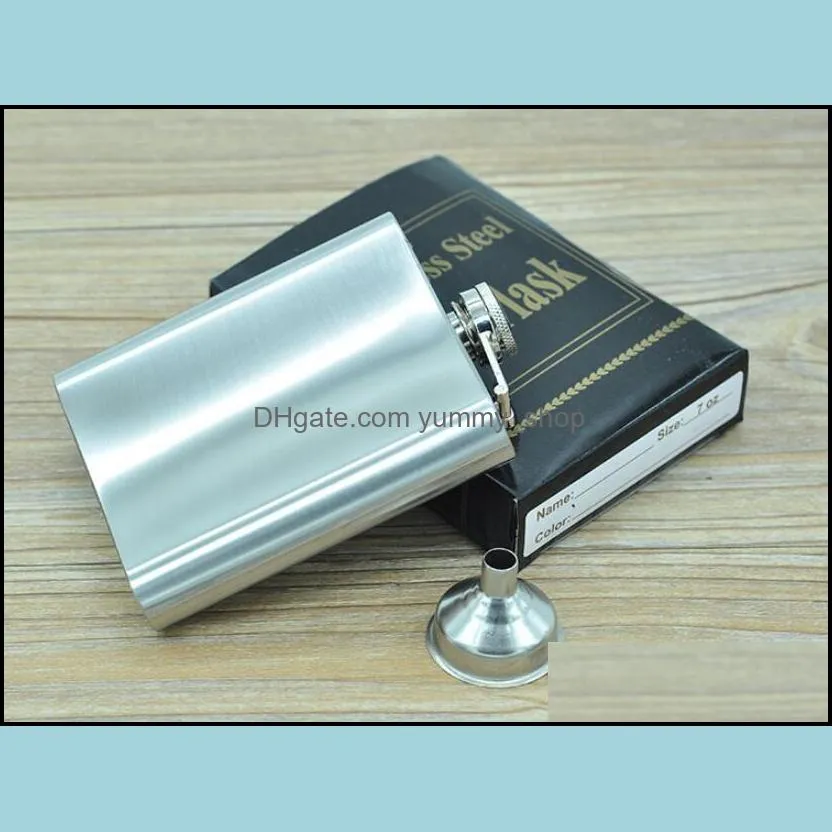 hip flasks stainless steel bottles men wine cups funnel 2 pieces set outdoor portable beer champagne bottle wy358 zwl1