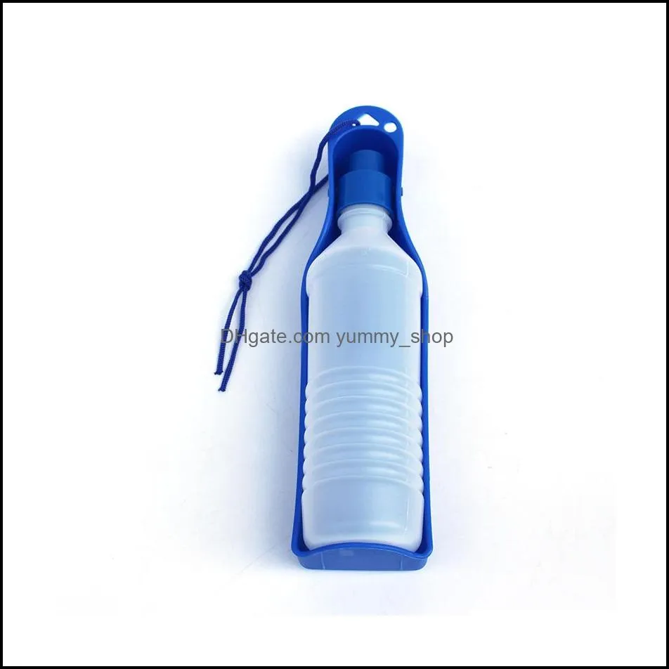 500ml dog water bottle feeder with bowl pet dogs portable drink for outdoor travel supplies zwl371
