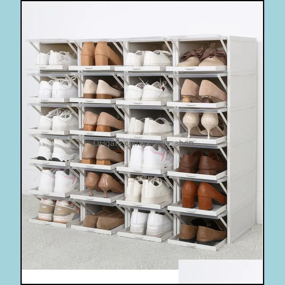 thicken plastic sport shoes dustproof storage boxes transparent sneaker stackable organizer domestic box exhibition cabinet wll990