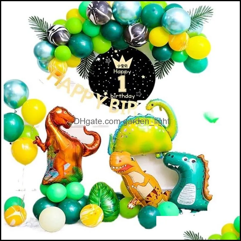 dinosaur jungle party supplies dinosaur balloons for boy birthday party decoration kids jurassic dino wild one party decor y201006 2267