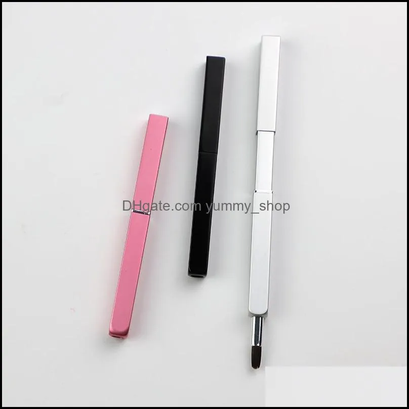 other household sundries retractable lip portable metal handle makeup brush synthetic lips make up tools