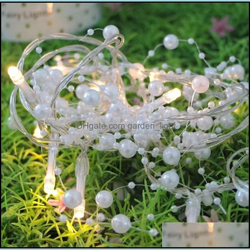 white bead string led light home and living decorative lights string plastic garland fairyland lamp arrival 11 4yf l2