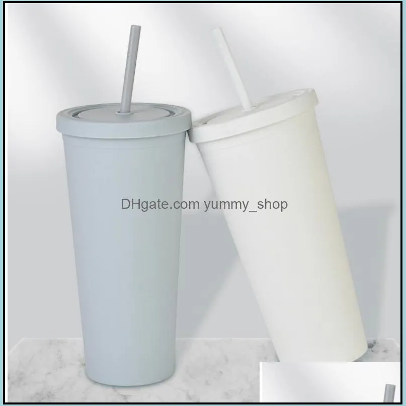 latest arrival 22oz matte colored acrylic skinny tumbler mug double wall plastic cup custom colors acceptable wll838