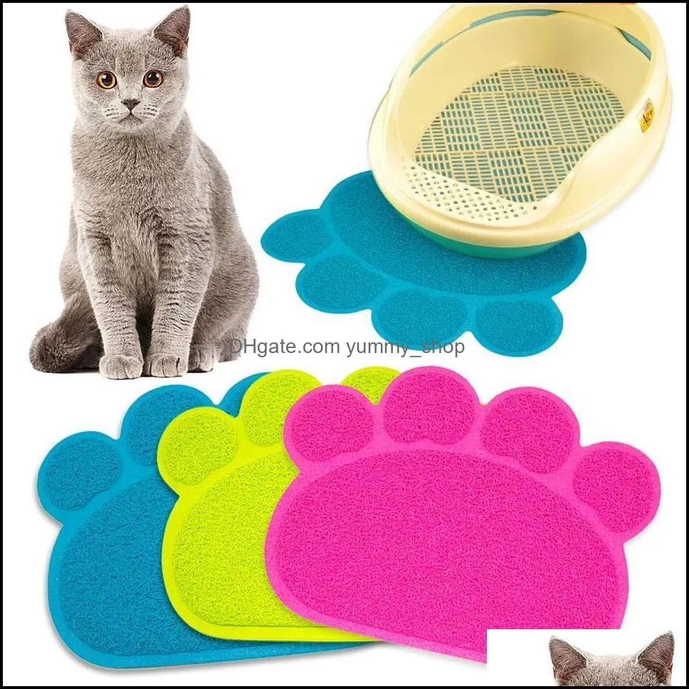 pet dog feeding mat kennels pad paw pvc bed dish placements cat litter mats food water feed placement pets carpet accessories yfa215