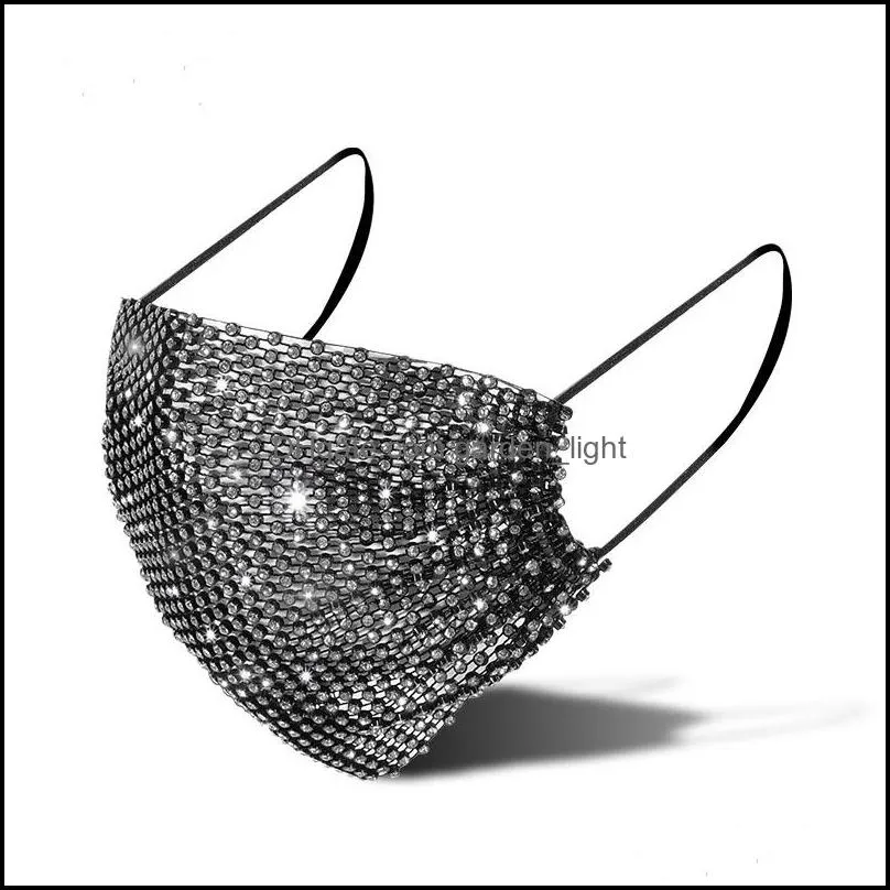 designer rhinestone mask luxury shining masks for women tide street party night club facewear 11 colors 292 s2