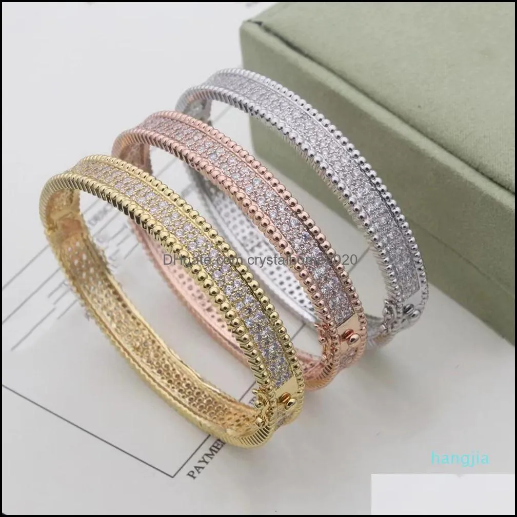 fashion high quality bangle four leaf clover 3 colors bracelets bracelet 18k gold for women girls valentines jewelryai