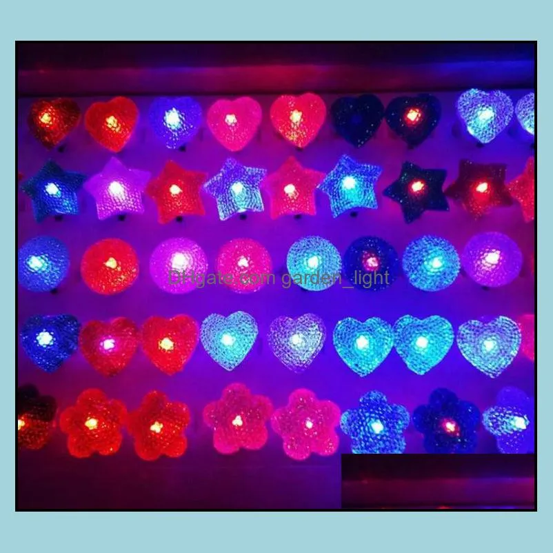 led light up flashing finger ring glow party favors glow kids toys flashing birthday christmas party decoration sn218