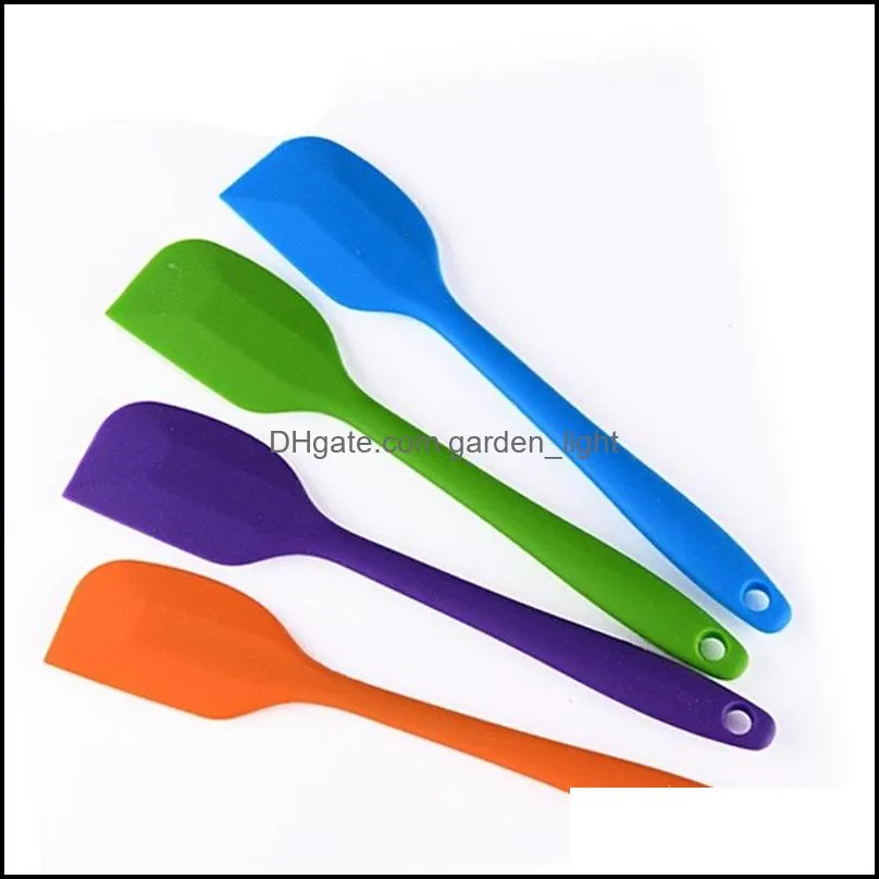 silicone shovel cream cream cream stir soft elastic scraper long spoon cake baking kitchen small tools colour scrapers hanging hole 1 3ch