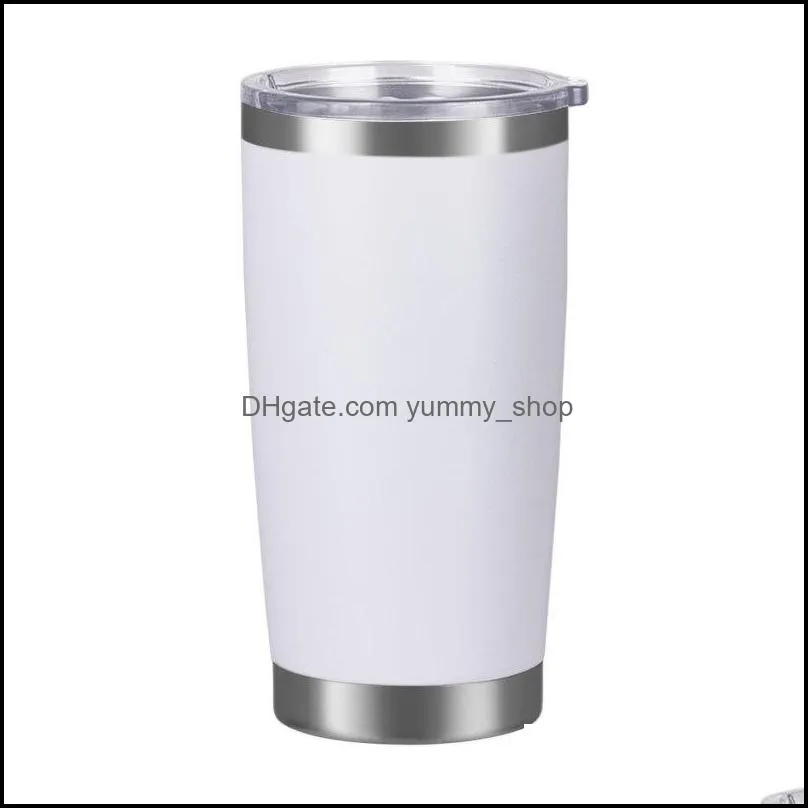 20oz car tumbler mug stainless steel wine tumbler with seal lid beer mug insulated drink water bottle beer coffee cup yfab2698