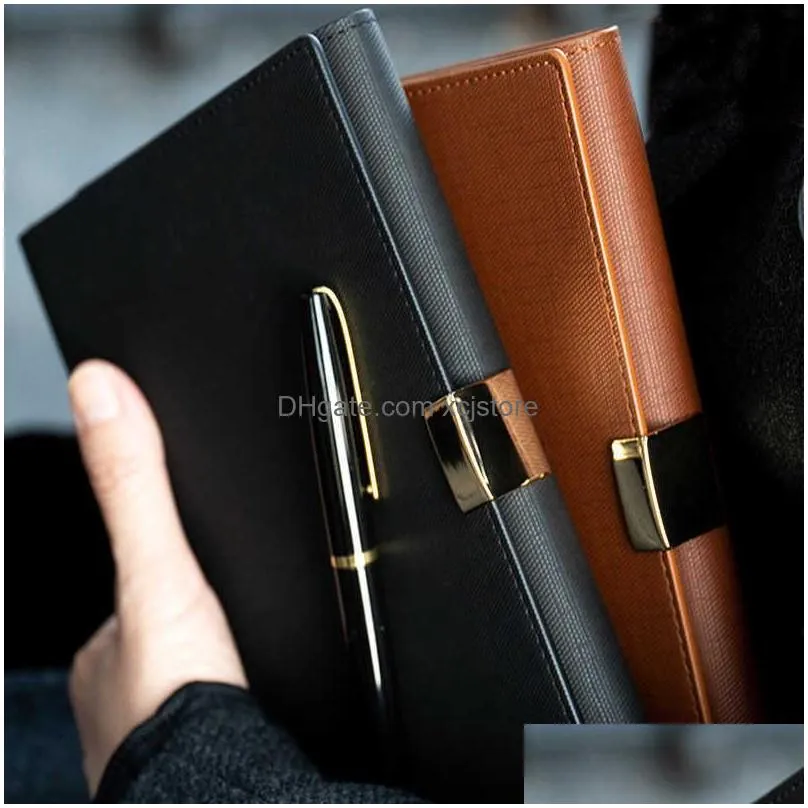 a5 a6 light luxury office business highgrade meeting loose leaf binder spiral notebook 6 hole metal buckle diary planner agenda