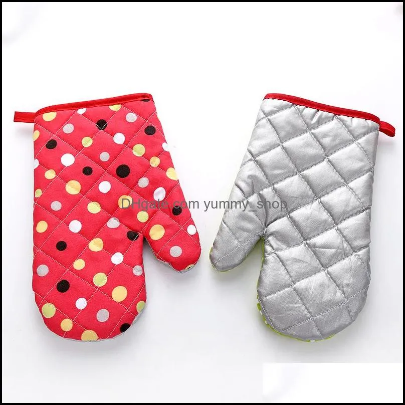 oven mitts baking durable microwave proof resistant colorful heat insulation bakeware gloves wll373