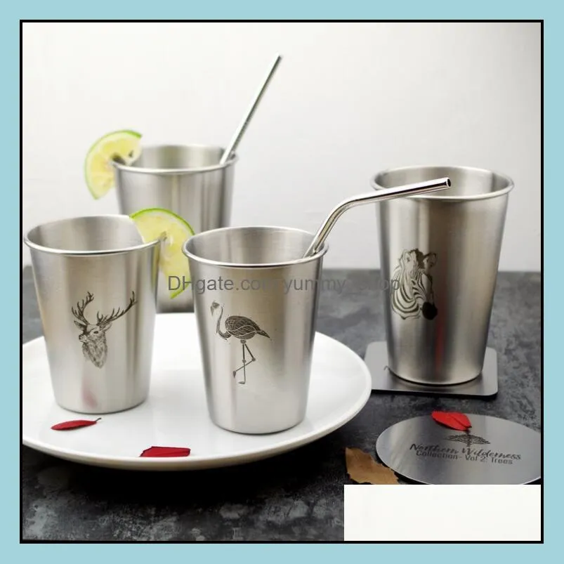 stainless steel tumblers style toothbrush couple cups single layer beer tumbler simple industrial bird cold water mugs 500ml