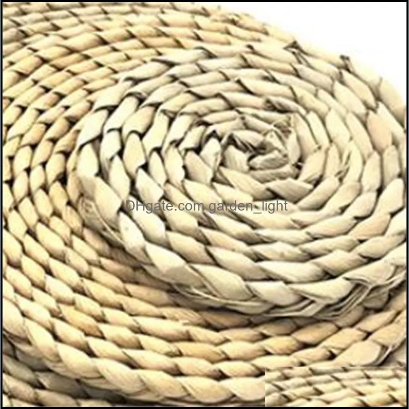 mat japanese straw weaving pure color casserole cup wad cattail manual weave insulation pad factory direct selling