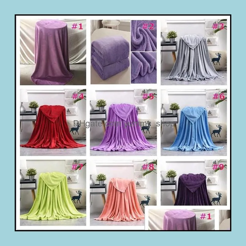 coral fleece flannel blankets pure color warm soft yoga rug sofa cover bedspread winter plaid blanket yhm93 zwl