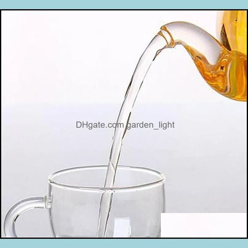 1pc practical resistant bottle cup glass teapot with infuser tea leaf herbal coffee 400ml 249 s2
