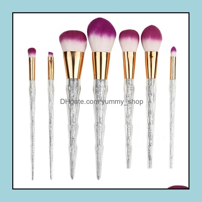 sundries 7pcs/set powder foundation eyeshadow contour highlight blending cosmetic brush makeup brushes set zwl291