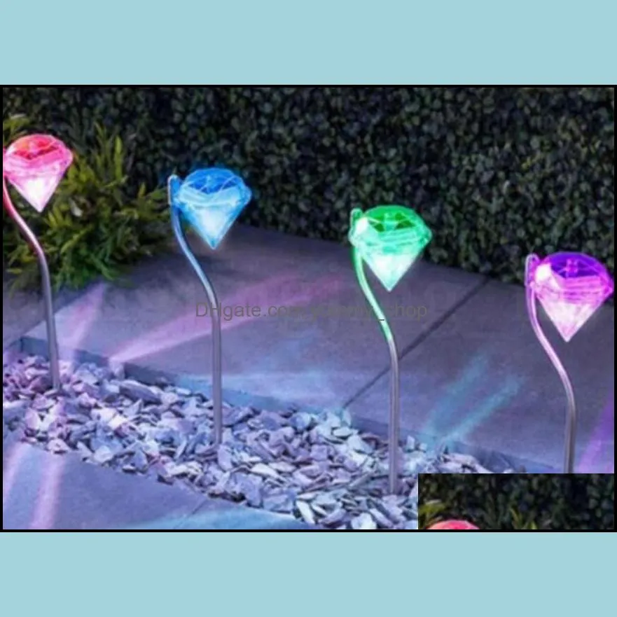 landscape lamps lawn lamp outdoor lamp lawn light solar power garden lights diamond shape landscape pathway night lamps lawn light