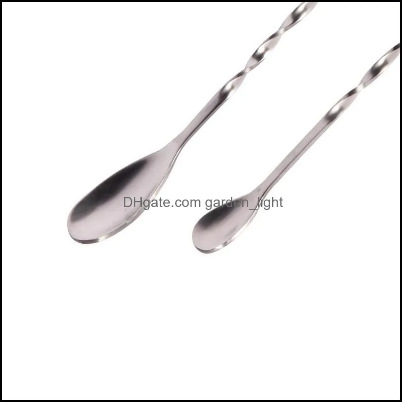 double headed stir spoon mixing wine scoop screw handle silvery ladle stainless steel kitchen restaurant supply accessories 1 7hc b2