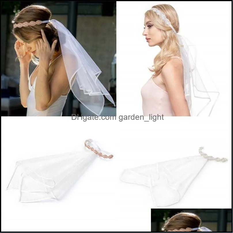 white bride veil elastic force party hair band women imitation crystal set in drill headwear sell well with different style 12 5jq j1
