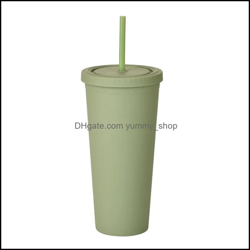 latest arrival 22oz matte colored acrylic skinny tumbler mug double wall plastic cup custom colors acceptable wll838