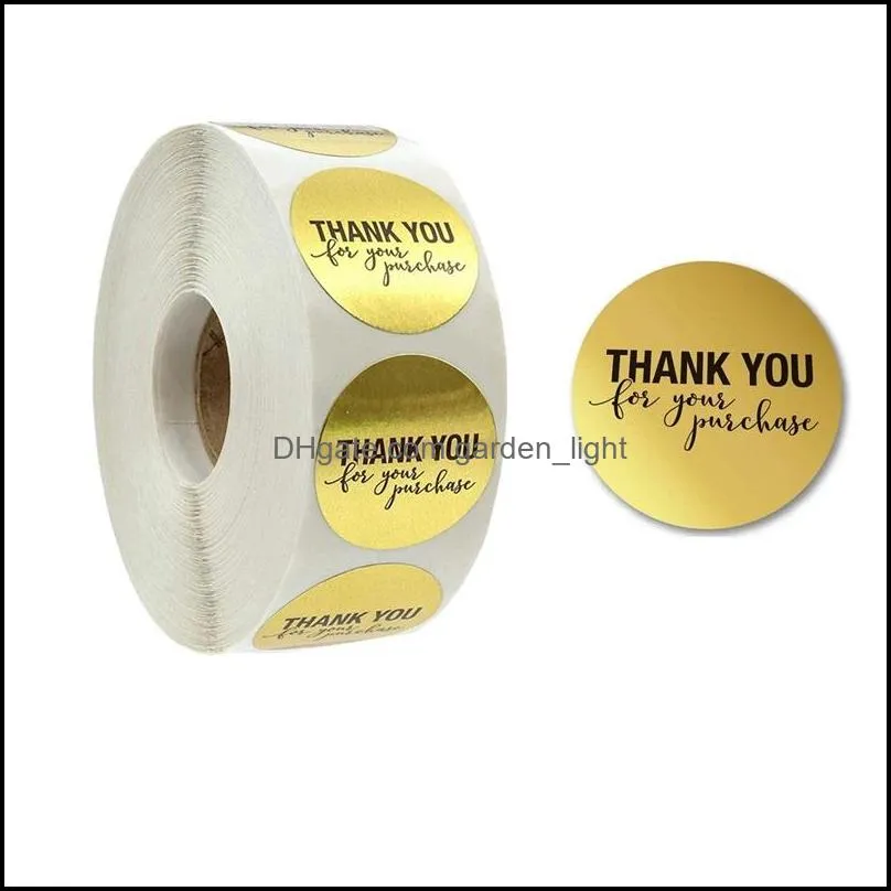 round gold thank you for your purchase stickers seal labels 500 labels stickers scrapbooking for package stationery sticker 374 r2