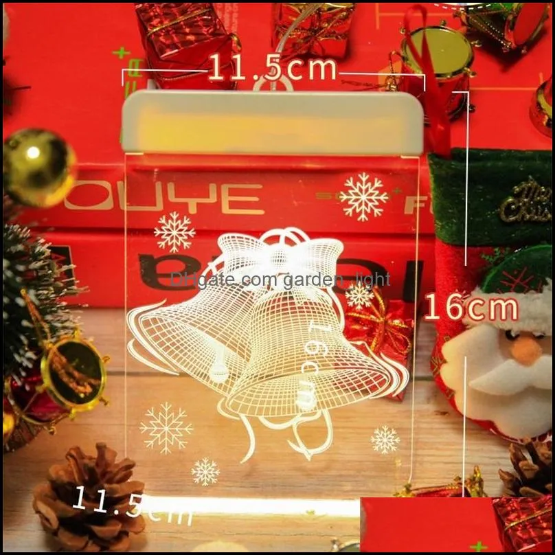 household christmas theme lamp string santa claus pattern led family indoor decorate energy saving 3d coloured lights arrival 9cy