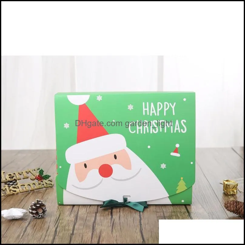 christmas eve big gift box santa claus fairy design kraft papercard present party favor activity box red green gifts package boxes 1051