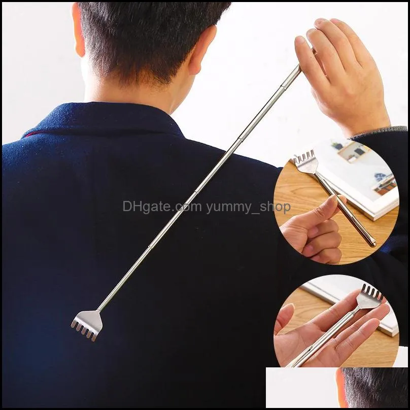 other household sundries 1pcs practical handy portable adjustable stainless pen clip back scratcher telescopic pocket scratching massage tool set