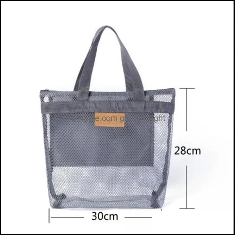 portable mesh transparent toiletry handbag large capacity cosmetic bags outdoor travel beach bag makeup tote bag 1863 v2
