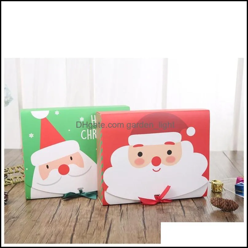 christmas eve big gift box santa claus fairy design kraft papercard present party favor activity box red green gifts package boxes 1051