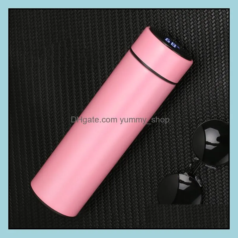 led smart mugs tumbler temperature display vacuum stainless steel water bottle kettle thermo cup touch screen gift cups lxl968a