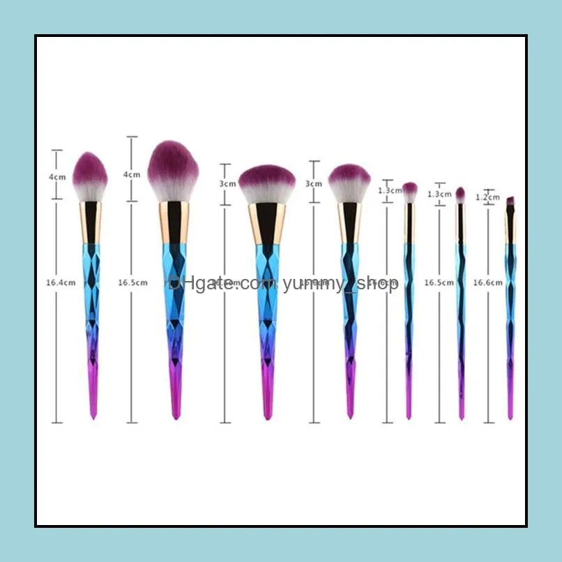 sundries 7pcs/set powder foundation eyeshadow contour highlight blending cosmetic brush makeup brushes set zwl291