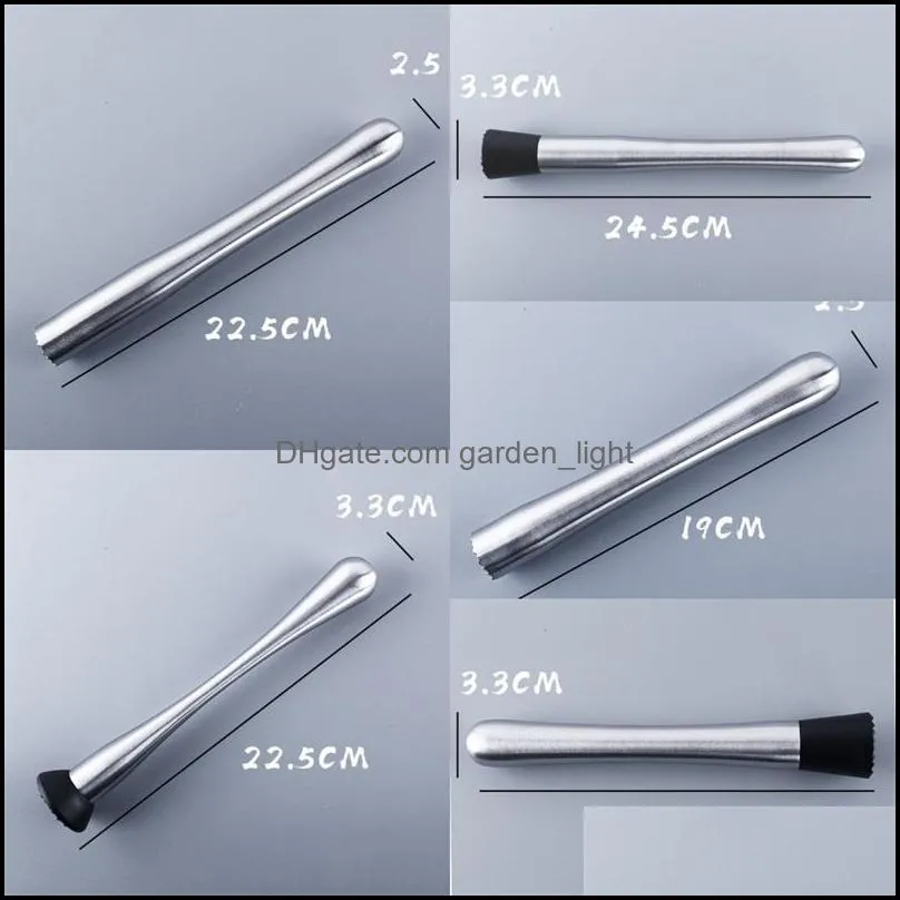 stainless steel ice hammer fruits plastic head press stick milk tea shop lemon hammers appliance high quality with various pattern 9cf