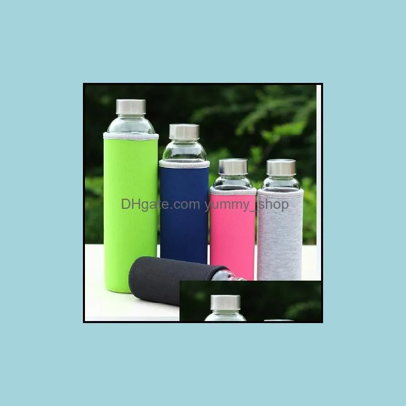 glass water bottle tumblers high temperature resistant creative sport bottles include stainless steel tea infuser colorful cups