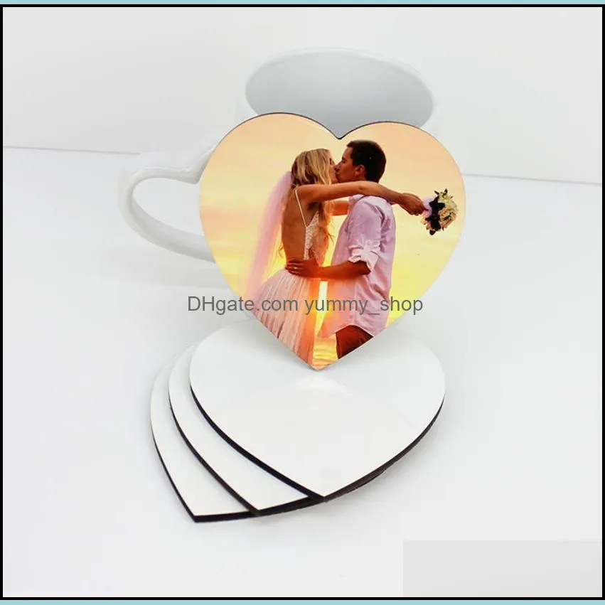 5 style drinkware sublimation blanks round cups wood coasters table mats mdf hardboard coaster heat insulation thermal transfer cup pads for party diy craft