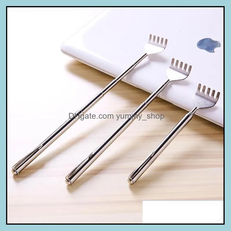 other household sundries 1pcs practical handy portable adjustable stainless pen clip back scratcher telescopic pocket scratching massage tool set