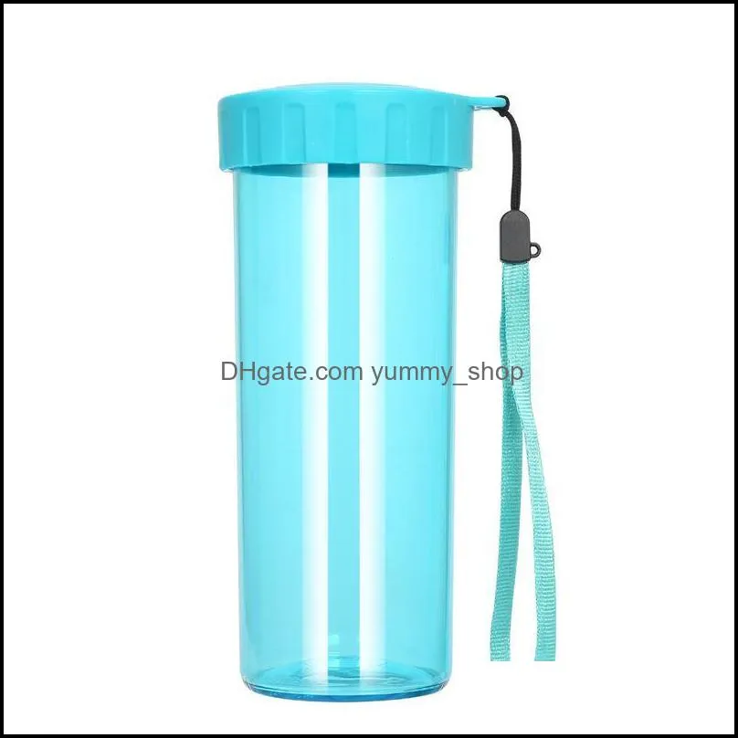 430ml transparent plastic tumblers cup portable leakproof and dropproof sports handy water bottle ship fhl458wll