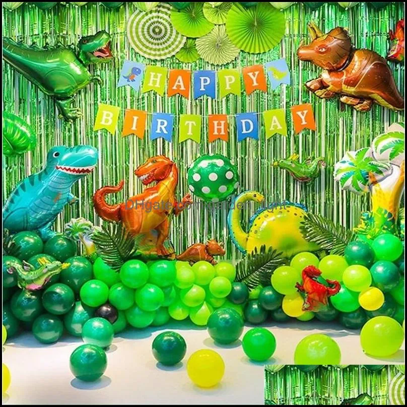 dinosaur jungle party supplies dinosaur balloons for boy birthday party decoration kids jurassic dino wild one party decor y201006 2267