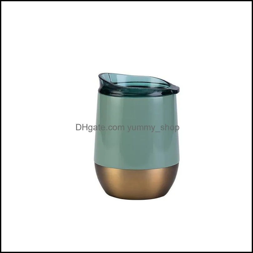 350ml/13oz stainless steel egg cups tumblers multicolor red wine glass ushaped eggshell thermos cup wll888