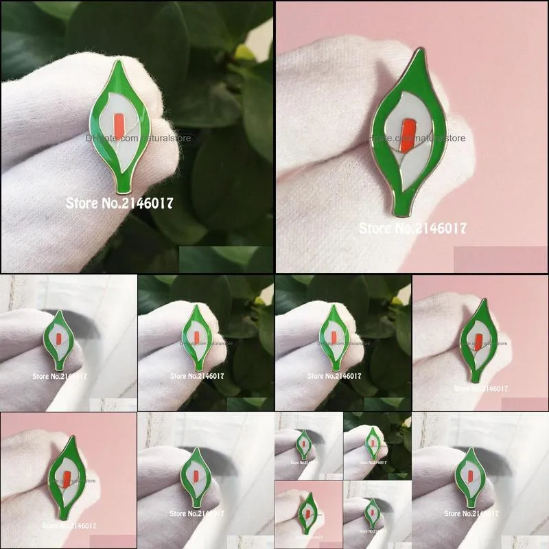 100pcs custom pin badge irish easter calla lilly harps enamel lapel pins 1 metal craft flower brooch gift